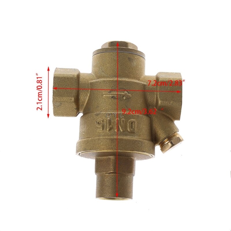 DN15 1/2" Adjustable Brass Water Pressure Reducing Regulator Valve PN 1.6