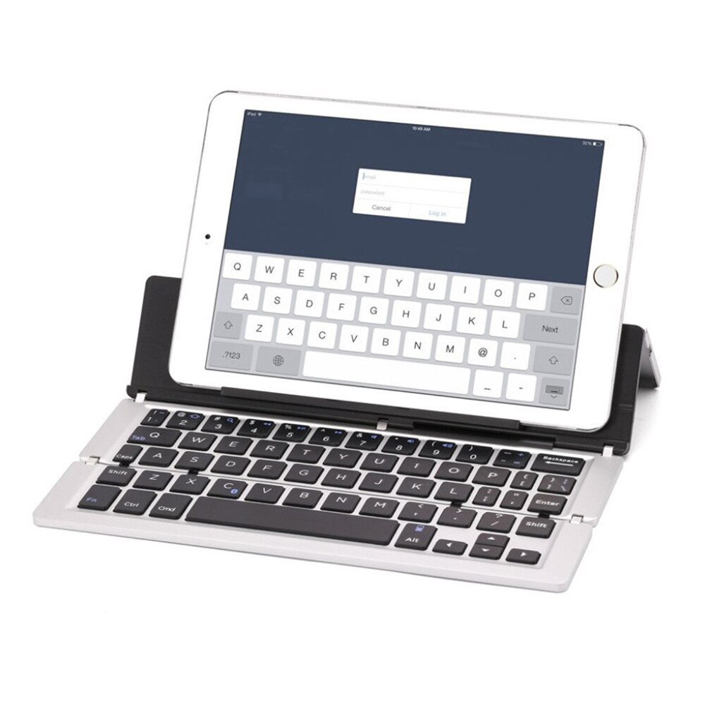 Sammenleggbart bluetooth -tastatur bærbart sammenleggbart trådløst tastatur aluminiumslegering for ipad, iphone, nettbrett, bærbare datamaskiner og smarttelefoner