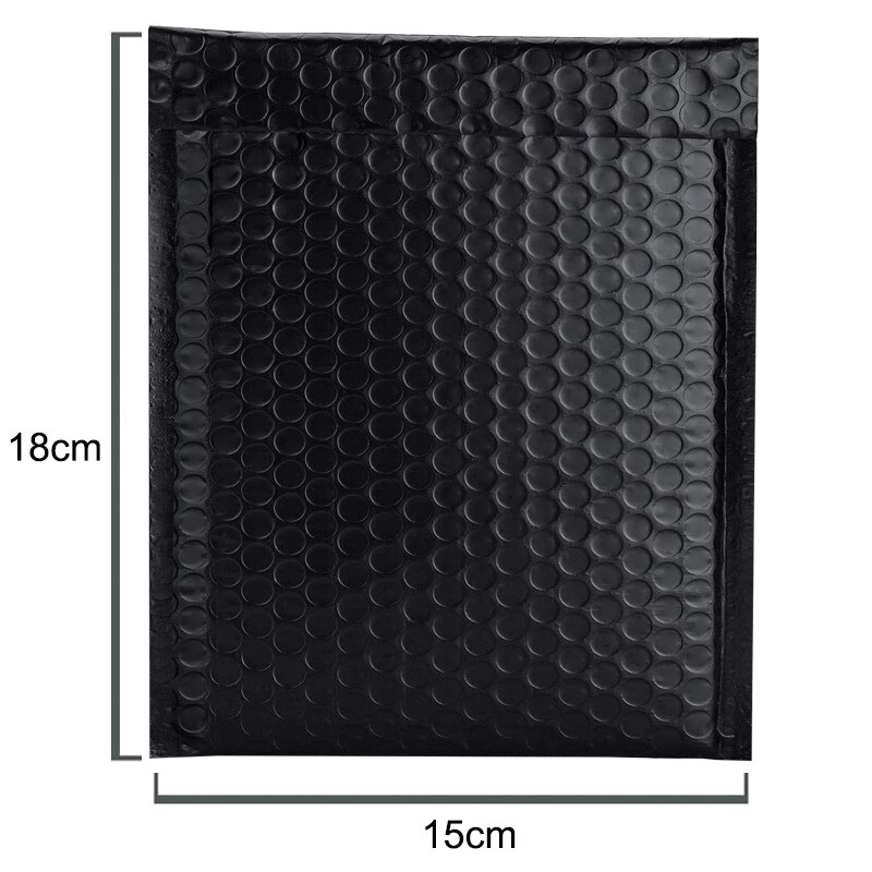 Sacos de empacotamento da selagem do envio resistente acolchoado do selo do auto dos sacos do mailer poli da bolha de 10 pces para o negócio: Matte Black 15X18cm