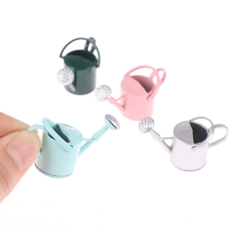 1Pcs 1/12 Puppenhaus Miniatur Möbel Metall Gießkanne Garten Dekoration Miniatur Möbel