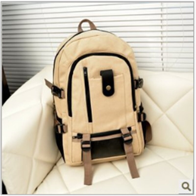 Mochila masculina de lona vintage, mochila masculina feita em lona com grande capacidade de viagem, bolsa para escola e laptop 2020: D