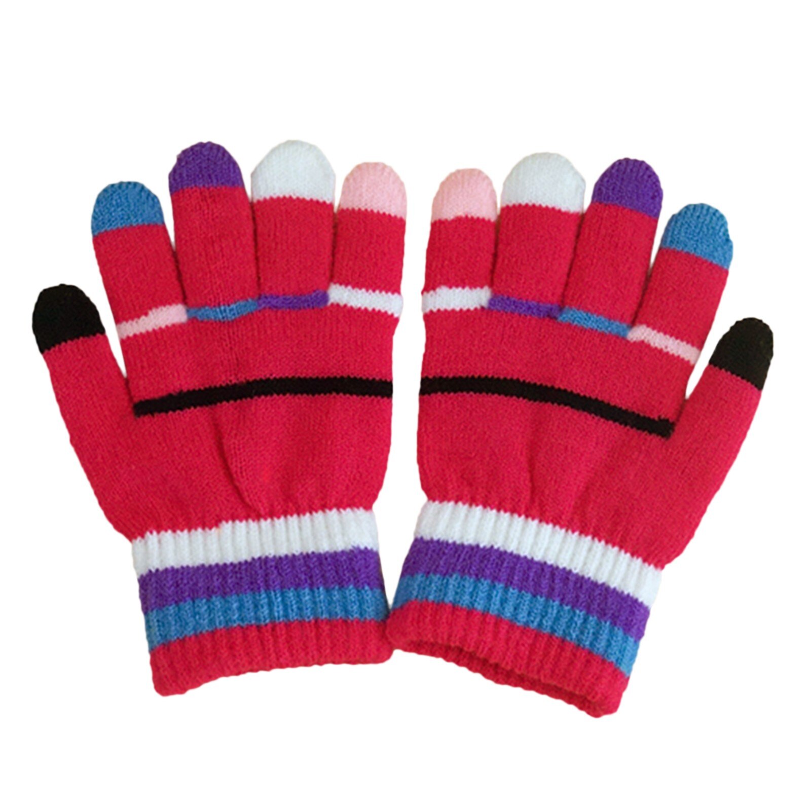 Plus enfants mignon hiver cachemire couleur unisexe garçon filles imprimé tricoté tricoté gants