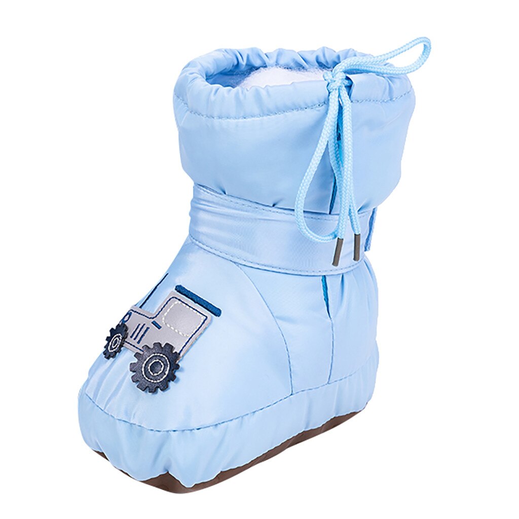 LONSANT Herbst Winter Baby freundlicher Jungen Mädchen Baumwolle Ersten Wanderer Warme Stiefel Einfarbig Gedruckt Komfortable Weichen Schnee Stiefel N30: Blau