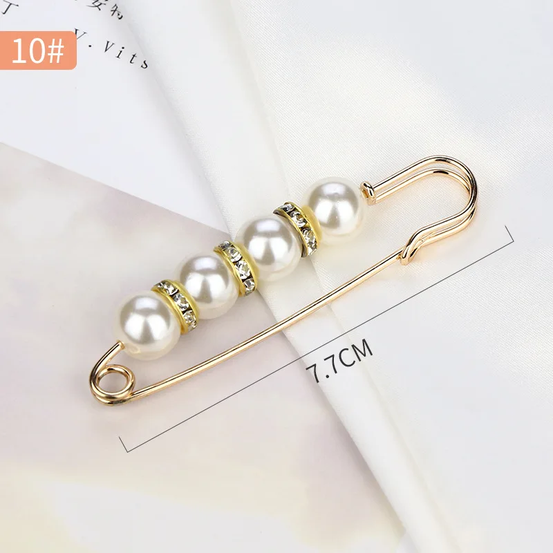 2/4 Uds broche de perlas alfileres suéter chal Clips imitación perla diamantes de imitación Collar Pin de seguridad para mujer chica ropa vestido Accesorios