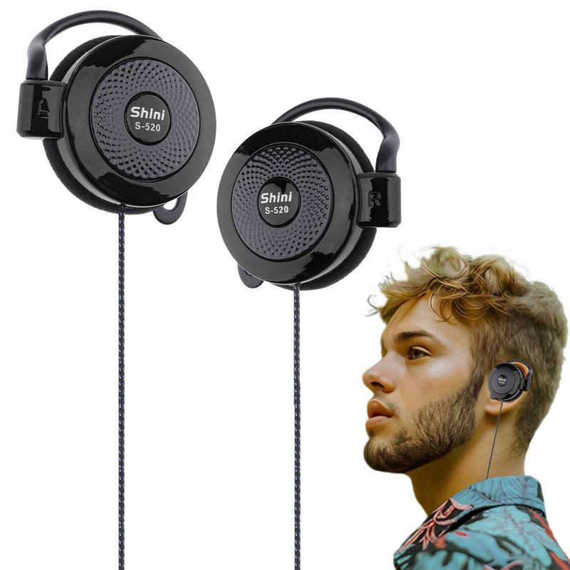 Voor Shini S-520 3.5mm Stereo Mp4 Oorhaak Game Sport Mobiele Telefoon Hoofdtelefoon Universele Oorhaak Hoofdtelefoon Draad Sport oortelefoon