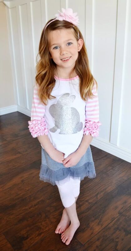Kids Baby Meisjes Konijn Bunny Ruffle T-shirt Top Dier Kleren Outfit Zomer Mode Zoete Leuke Print Peuter Kind Tops tee