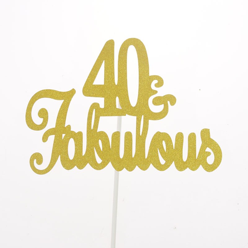 Banderas para pastel Cupcake Topper Toppers rotar la noria Feliz cumpleaños Boda nupcial envoltorio de pastel hornear decoración DIY bandera: 40 fabulous