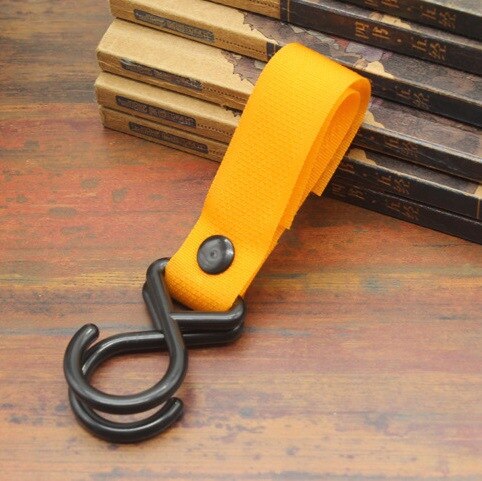 2 Pieces Baby Stroller Hook Snap Baby Toy Strap Pram Pushchair Multi Purpose Hanging Clips Wheelchair Car Seat Rotating Hooks: 2PCS Orange-2097