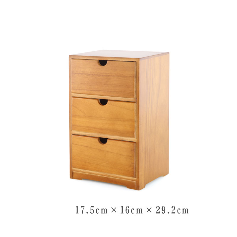 Wooden Desk Storage Box Drawer Debris Cosmetic Jewelry Retro Style Office Case Home: C