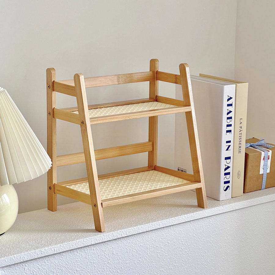 Aanrechtorganisator 2-laags koffiekophouder Multifunctionele bamboe opbergplank voor hotelappartement Kaptafel Keuken Thuis