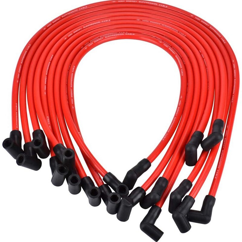 Juego de cables de bujía de 10,5 MM, SP10-390-1010 cable de encendido de alto rendimiento para Chevrolet AM General Isuzu HEI SBC BBC 350
