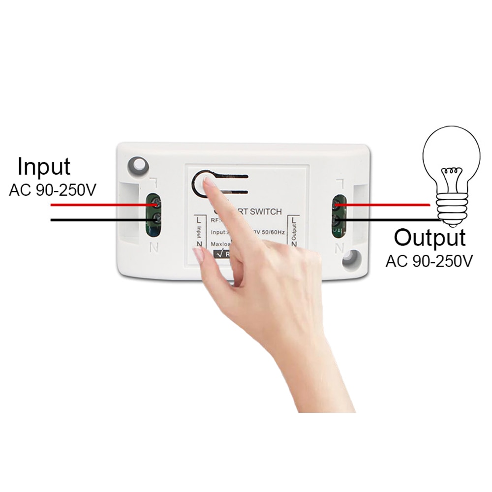 Draadloze Wandschakelaar Wit 1-Voudig Aan/Uit Batterij Set