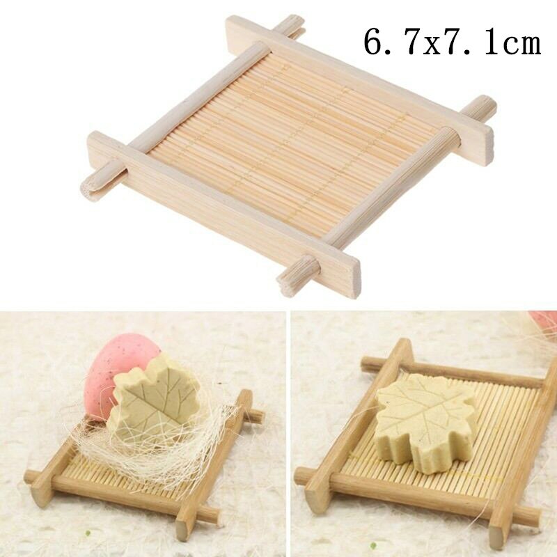 12Styles Natural Carbide Wood Soap Dish Wooden Soap Container Travel Wood Soap Box Shower Plate Bathroom Soap Holder: style3