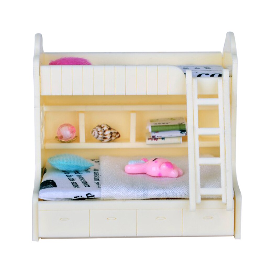 1/12 Dollhouse Miniature Furniture Bunk Bed Double Bunk Bedroom Accessory #1