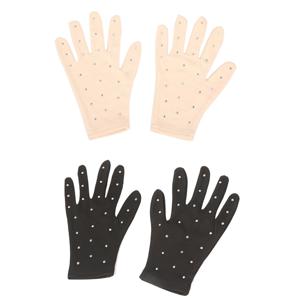 1 par de guantes de muñeca para patinaje artístico, manoplas antideslizantes con protección solar respetuosas con la piel, guantes de cristal lavables de secado rápido