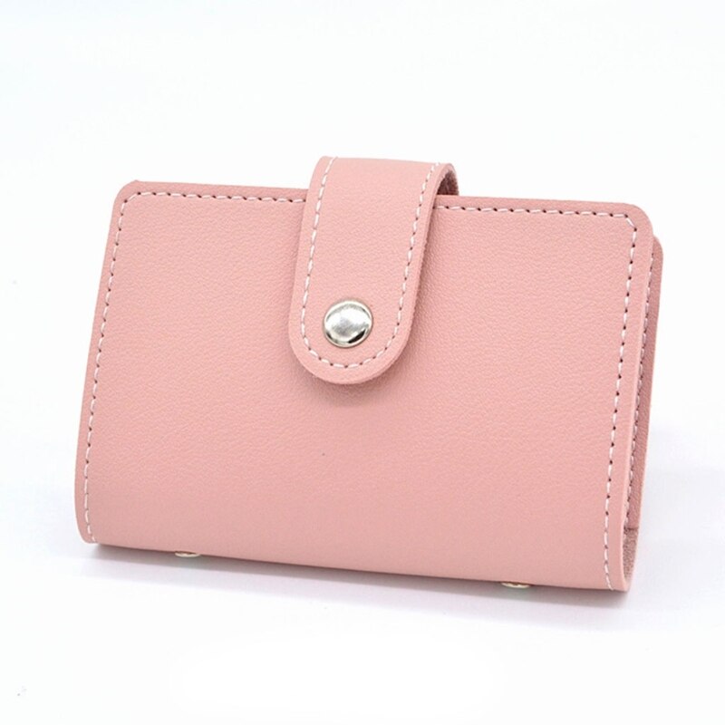 Pu Leer Zaken Id Credit Card Holder Pocket Case Purse Wallet Organizer 20CA: Roze