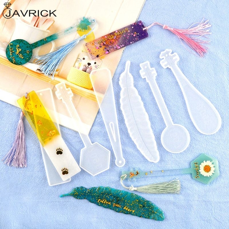 8 Pack Silikon Lesezeichen bilden DIY Lesezeichen Gießen Formenbau Epoxid Harz Schmuck DIY Handwerk Silikon transparent bilden
