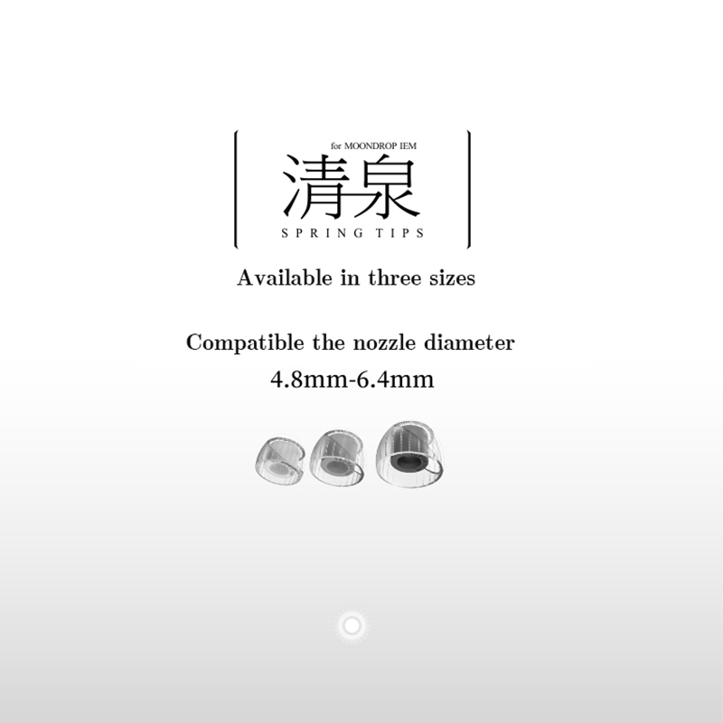 Moondrop Spring Tips Silicone Soft Earphone Ear-Tips for IEMs 3 Pairs Compatible the Nozzle Diameter for 4.8mm-6.4mm
