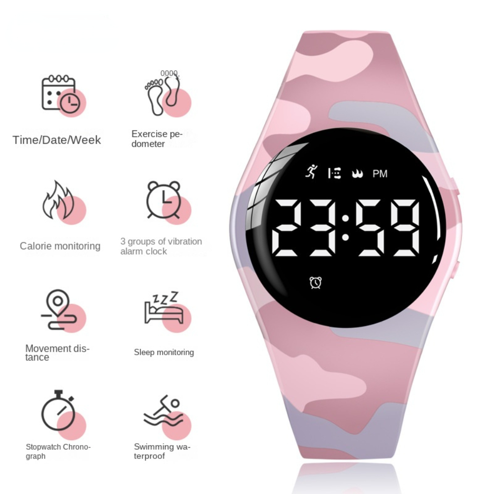 Wasserdichte Kinder uhren digitale Sport uhr für Mädchen Jungen Fitness-Tracker mit Wecker Stoppuhr für Jugendliche im Alter von 5-12 Jahren: Armee Grün