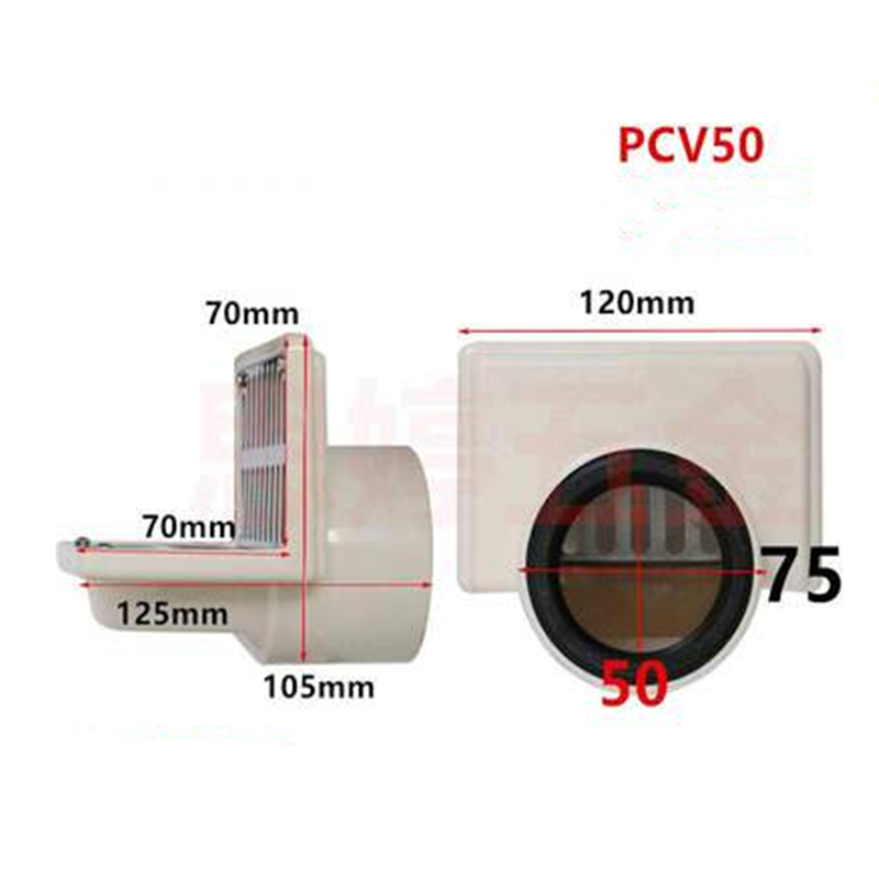 304 Stainless Steel Wall Side Row Dual-purpose Floor Drain PVC75 PVC56 PVC50 PVC40Tube Balcony Wall Corner Floor Drain: PVC50