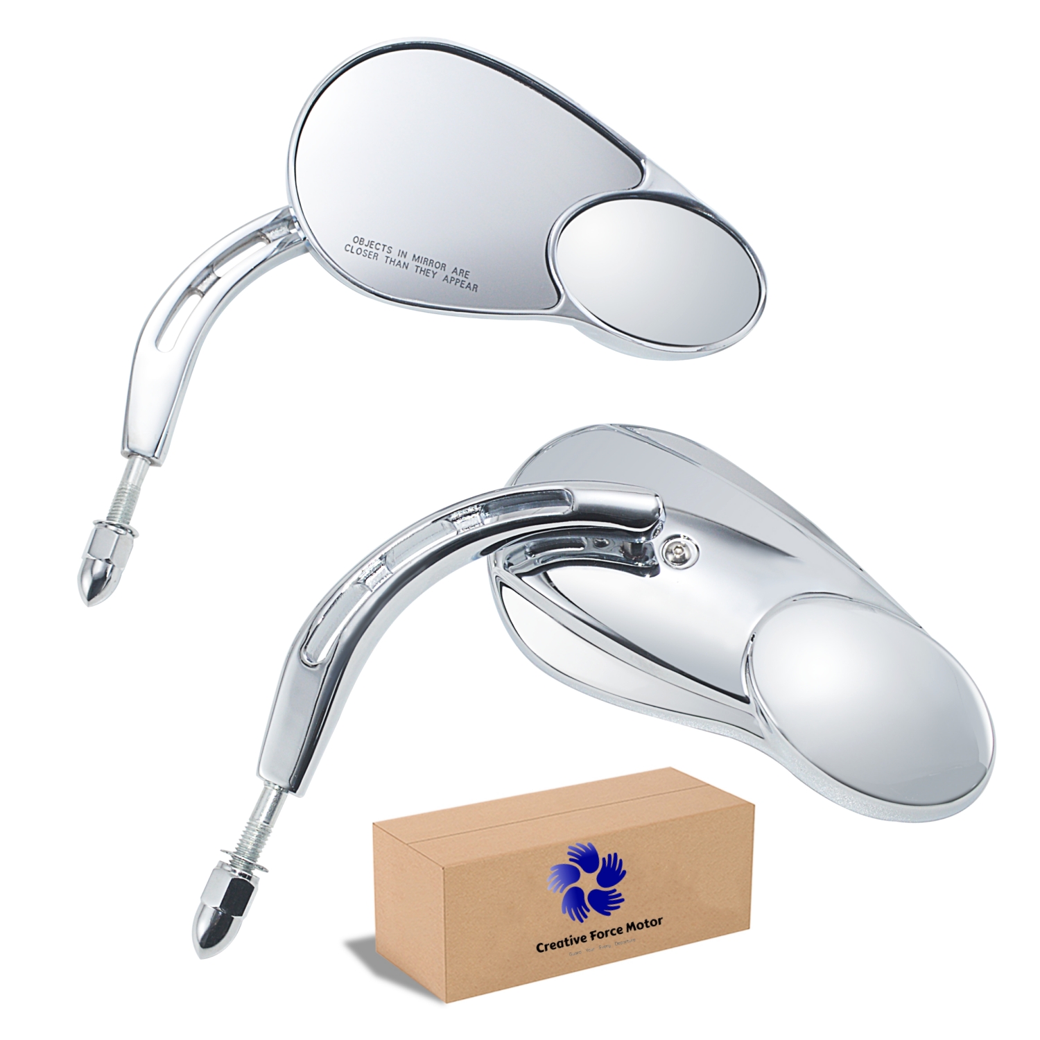 5/16 "Dividir Da Motocicleta Visão Espelhos Retrovisores Para Harley Suzuki Honda KAWASAKI Sportster Touring Road King FLHR Electra Street Glide Fat Boy Património acessórios para motos: Prateado