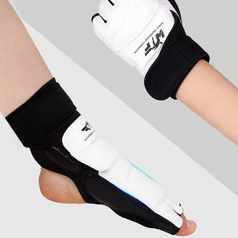 Taekwondo Leder Fußhandschuhe Sparring Karate Knöchelschutz Schutz Ausrügestochen Boxen Kampfsport Fußschutz Socke Erwachsenes Art