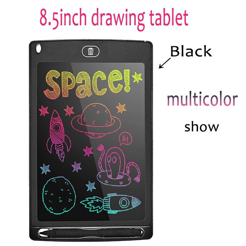 8.5inch LCD Writing Tablet Children&#39;s Magic Blackboard Digital Drawing Board Kids Tablet Painting Pad Educational Toys for: Black 8.5inch color