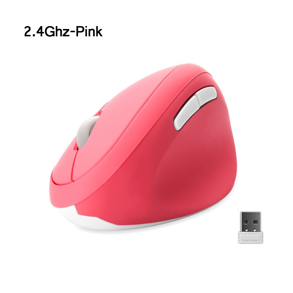 1600 DPI Adjustable Vetical Mouse Ergonomic Matte Mause 2.4GHz USB Wireless Wrist-healthy Mice for Lenovo Laptop Office Use PC: 2.4g Usb-pink