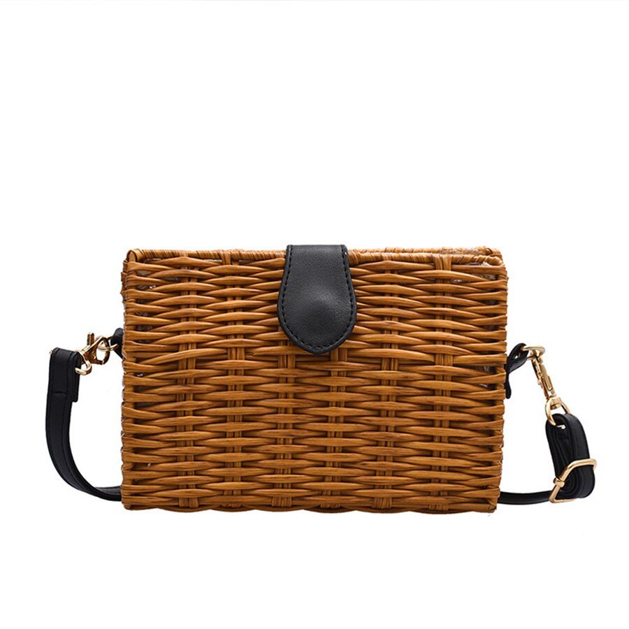 Zomer Rotan Handgemaakte Vrouwen Schoudertas Casual Mini Weave Vrouwen Tas Bohemian Stijl Strand Crossbody Tas Reizen Portemonnee