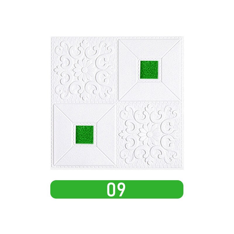10 Pcs 3D Wall Stickers Ceiling Panel Roof Decor Waterproof Self-Adhesive Foam Wallpaper Living Room Kitchen TV Backdrop Decals: 9
