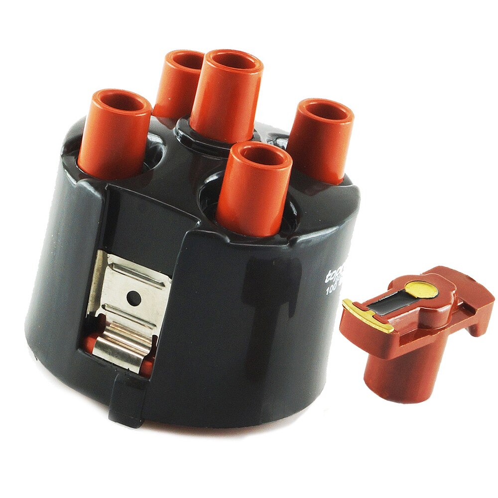 Satt inn tenningsfordeler 10.2mm 1000 ohm fordelerlokk + r rotor