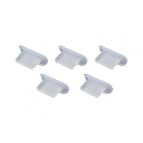 5/10Pcs Silicone Telefoon Stof Plug Siliconen Usb C Opladen Poort Plug Stofdicht Cover Cap Anti-stof plug Voor Iphone 6 7 8X11 12: 5 Transparent