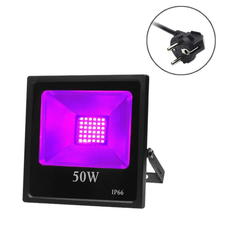 UV LED Floodlight 30W 50W 80W Ultraviolet Light 100-120V Fluorescent Lamp Black Light Halloween Party Prom LED Purple Cast Light: EU 50W