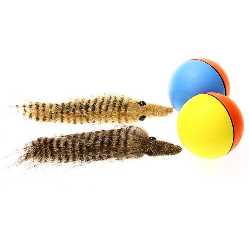 Lovely Pet Dog Cat Weasel Motorized Rolling Ball Appears Jump Moving Toy
