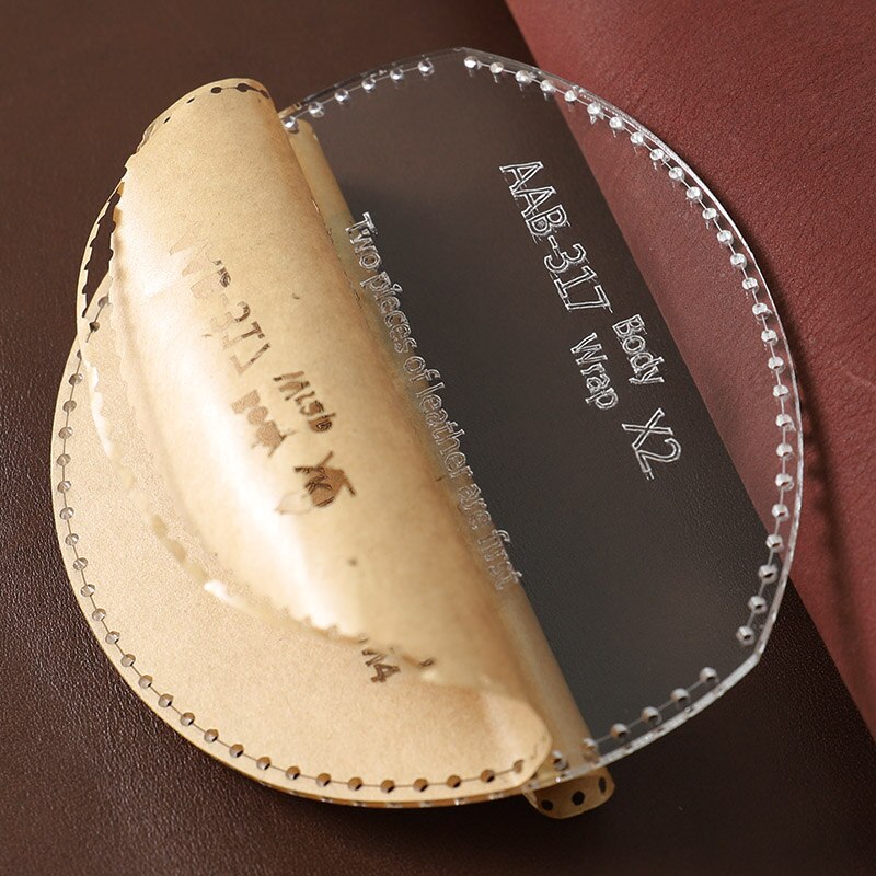 DIY Handmade Personality Zipper Coin Purse Coin Storage Bag Acrylic Template Handmade Leather Craft Bag Template