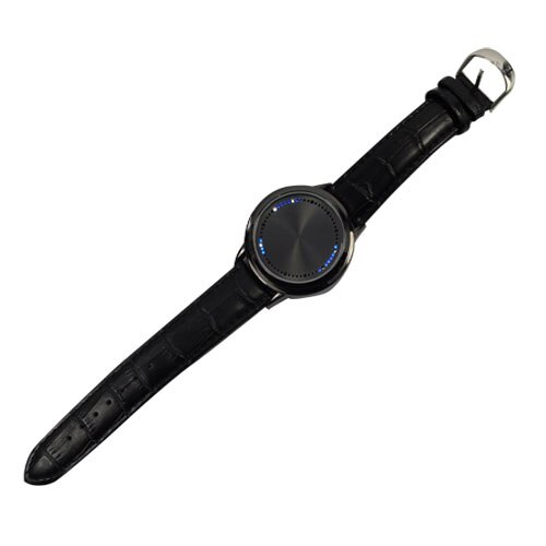 Reloj de pulsera Binario LED con pantalla táctil para hombre y mujer, pulsera Digital electrónica con luz azul, moderna, Unisex