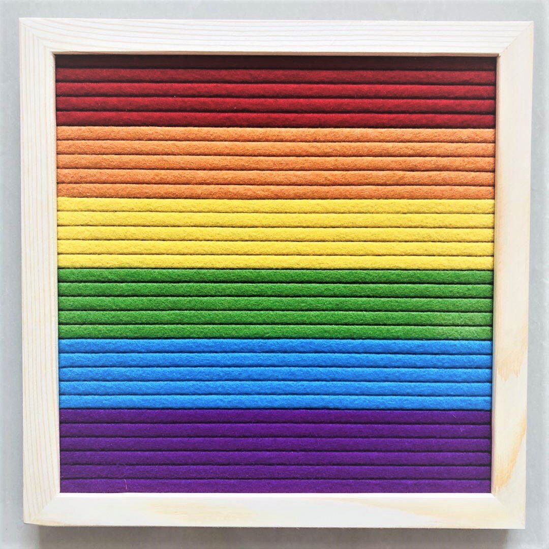 Vilt Brief Board Houten Frame Kantoor Verwisselbare 25X25Cm Boards Symbolen Bericht Cijfers Home: Rainbow