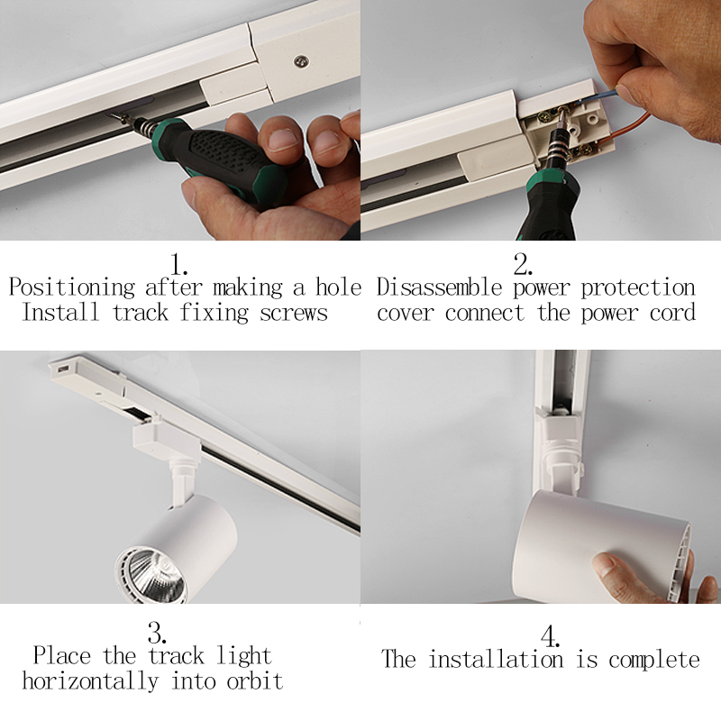 Spoorverlichtingsarmaturen Trackl Bar 0,5 m 2-draads railconnectorsysteem Universele railverlichtingsarmatuur voor led-spotplafondlamp