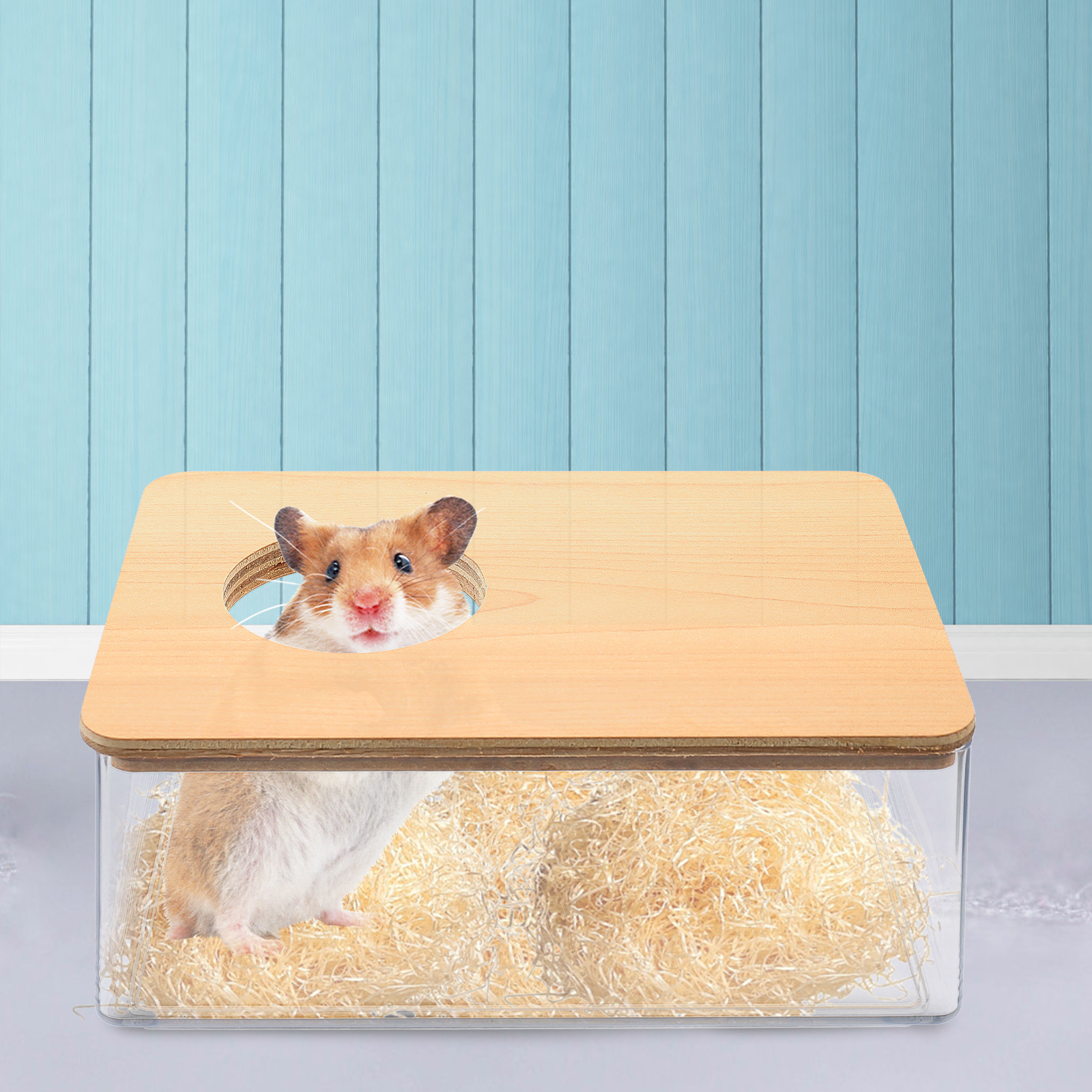 Baignoire transparente en acrylique pour Hamster, salle de bain quotidienne pour Chinchilla, bac à sable résistant à l'usure, Cages de baignoire réutilisables, fourniture pour petits animaux de compagnie