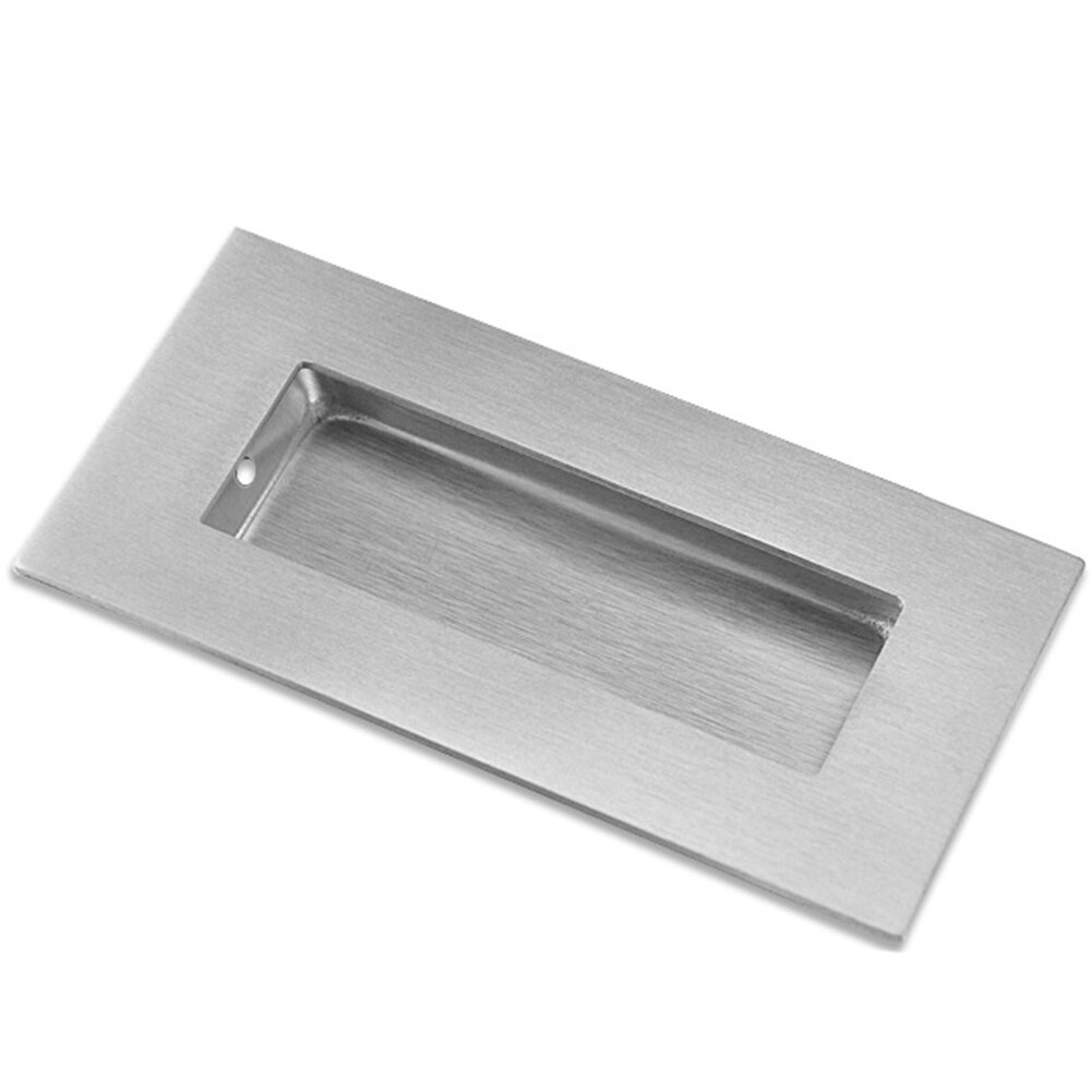 Stainless Steel Cupboard Drawer Pulls Wardrobe Inset Handle Sliding Recessed Door Knobs: Rectangular 