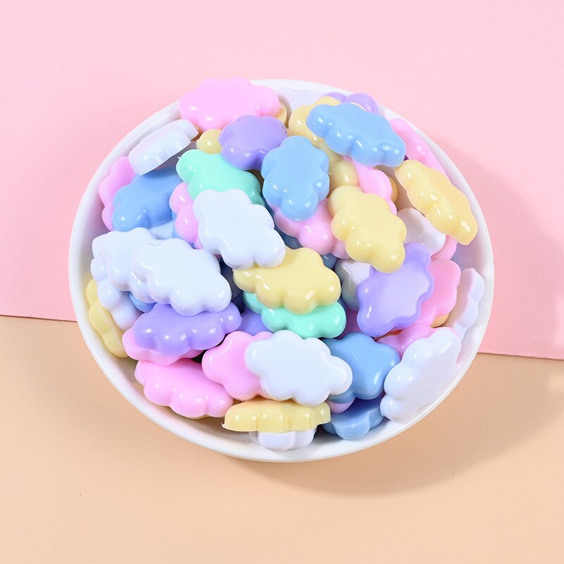 10 stück niedliche harzanhänger, glänzend weiße wolken, Reize für schmuckherstellung, aufnäihr, diy-bastelarbeiten, schlüsselanhänger, ohrring-accessoires  c879