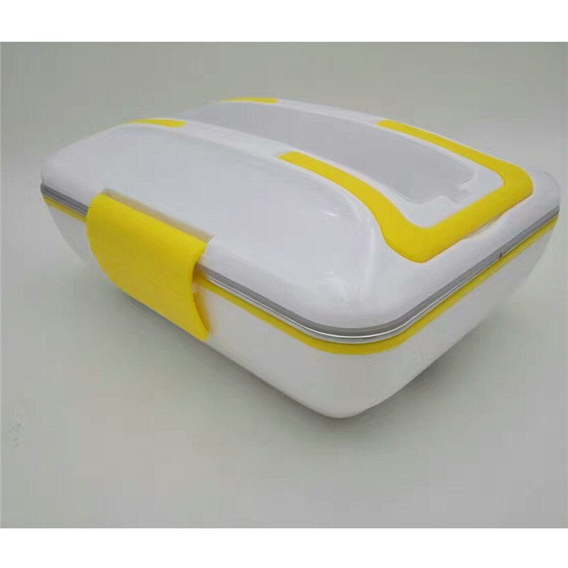 Portable Car Truck Electric Heating Lunch Box Travel Food Warm Heater Storage Container Stainless Steel Rice Cookers Box Warmer: Yellow / 12V