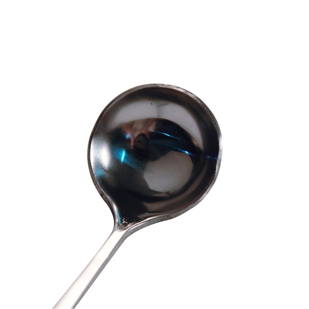 Long Handle Stainless Steel Ice Cream Dessert Ergonomics Honey Round Coffee Kitchen Tools Tea Mixing Spoon