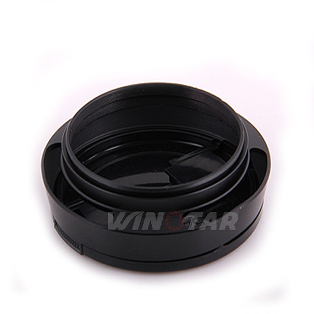 49mm Schroef-in metalen gekanteld geventileerde Zonnekap + lensdop voor Leica Fujifilm Zeiss Olympus Panasonic Canon Sony Nikon camera Lens