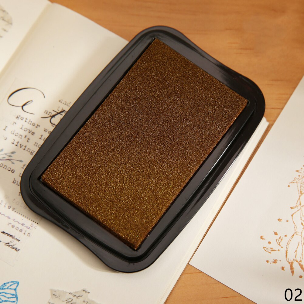 Tampon encreur Vintage pour timbres, 12 couleurs, grande taille, artisanat, bricolage, Scrapbooking, tampons d'encre en caoutchouc, tampons en papier, 6.5x9.8cm: Brown