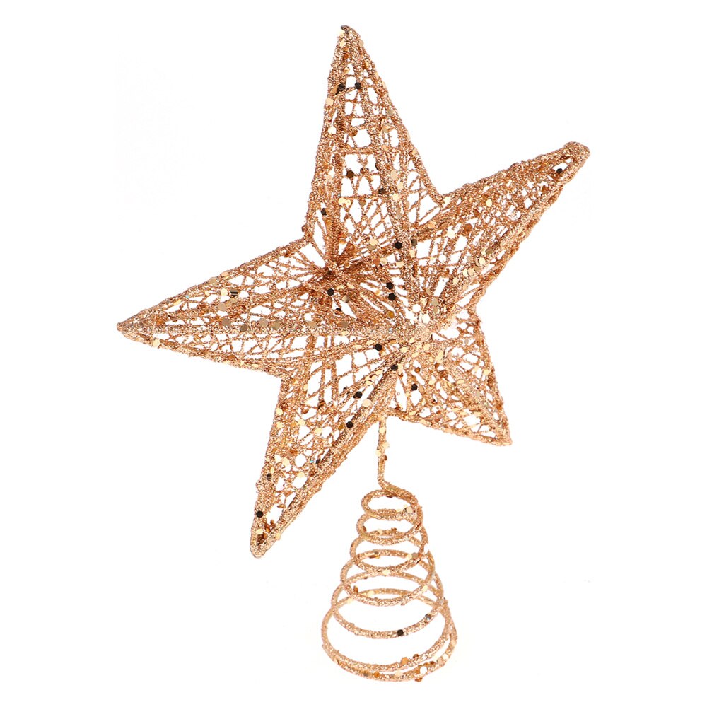 1pc superbes décorations de sapin de noël en fer forgé en forme d'étoile: Or rose