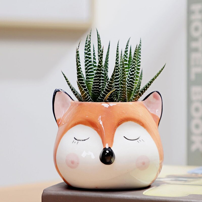 Bongwell – Pot de fleur artisanal en céramique peint à la main, joli Animal Panda, Succulent, plante verte, bassin de décoration