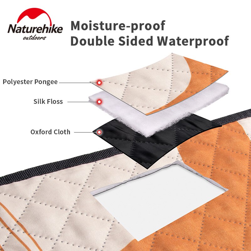 Naturehike-Manta de Picnic ultraligera estampada, Alfombra de Picnic portátil a prueba de humedad, esterilla de playa de 670g, cojín lavable para jardín y parque