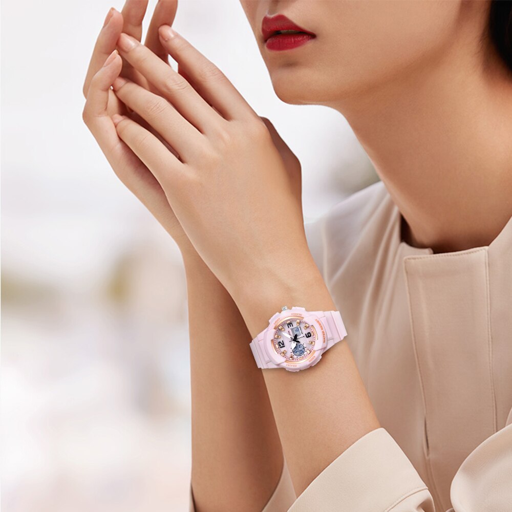 Shifenmei luksusmærke kvinders ure ledet digital ur sport ure kvarts ur damer armbånd armbåndsur relogio feminino