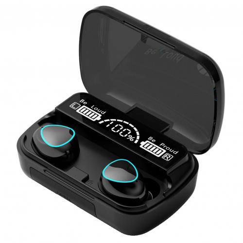 M10 TWS Bluetooth 5.1 In-Ear 9D Mini Touch Sports Binaural Earphones for Phones: Black Updated